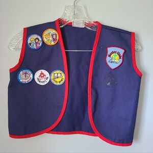 Master Clubs Navy Blue Red Trim Vest Child Small & Few Patches